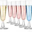 Plastic Champagne Flutes, 40 Pack Disposable Champagne Glasses, 5.5Oz Plastic Wine Glasses Cups for Engagement Wedding Birthday Party Decor Supplies