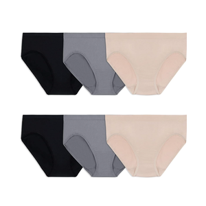 Fruit of the Loom Women's No Show Seamless Underwear, Amazing Stretch & No Panty Lines, Size 8