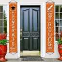 Blulu Graduation Decorations 2025 We Are So Proud of You Banner Congrats Grad Porch Door Banner for Indoor Outdoor Graduation Party Supplies School Classroom Hanging Door Decor(Orange)