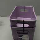 Decorative Plastic Open Home Storage Bins Organizer Baskets, Medium Lilac Purple (2 Pack) Container Boxes for Organizing Closet Shelves Drawer Shelf - Ribbed Collection 5 Liter (Without Lid)