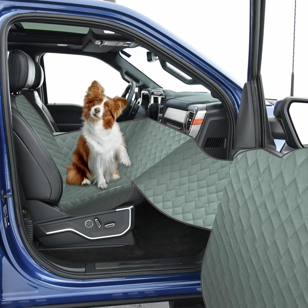 Dog Truck Seat Cover for Front Passenger Side with Dashboard & Door Protector Detachable Washable Pet Seat Travel Hammock Cushion for Pickups (Green Black) Dog Truck Seat Cover for Front Passenger Side with Dashboard & Door Protector Detachable Washable Pet Seat Travel Hammock Cushion for Pickups (Green Black)