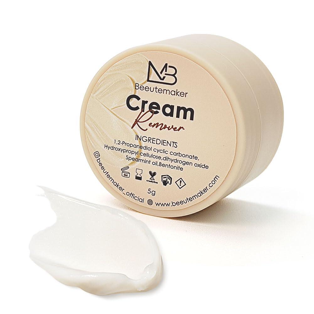 63 Pcs Cream Lash Remover for Lash Extensions, Beige Color Lash Extension Remover, Low Irritation Cream for Sensitive Skin, Professional eyelash Remover for extensions Salon(Lash Remover,5g)