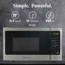 Farberware 0.9 Cu. Ft. Countertop Microwave Oven 900 Watts Power, Auto Cook Settings, Defrost, Easy Clean and Child Safety Lock - Stainless