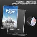 Relx Acrylic Sign Holder 8.5 x 11, Slant Back Display Stand, Clear Frames Plastic Sign Holder for Store, Restaurant (24 Pack)