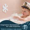 3 x Bathtub Baby Spinners with Suction Cup - Silicone Bath Spinner Toys for Babies & Toddlers, Baby Spinner Suction for Travelling Car & Airplane Windows (Snowflake, White)