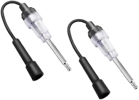 Osilly Car Inline Spark Plug Tester, Automotive Engine Ignition Spark Plug Light Checker, 2 Pcs Straight Boot Tool, Small Armature Diagnostic Detector Tool for Cars Lawnmower Motorcycles