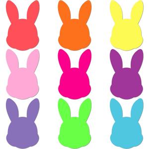 Geyee 108 Pcs Bunny Paper Cutouts Small Rabbit Die Cuts Bulletin Board Cut Outs Assorted Cutouts Paper Animal Decoration for DIY Craft Spring Party Decor 3.5 in (Colorful)