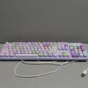 Wired Keyboard, 104 Keys Full-Sized Typewriter Keyboards, USB Office Keyboard with Number Pad, Caps Indicators, Foldable Stands for Windows, PC, Laptop, Desktop (Purple Colorful)