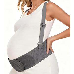 Pregnancy Belly Bands for Pregnant Women, Maternity Belly Band Pregnancy Support Belt with Adjustable Straps (Gray, X-Large)