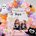 Halloween Balloon Arch Kit Pink, 18" 10" Balloons with Ghost Bat Foil Balloons for Halloween Baby Shower Decorations Happy Boo Day Party Supplies Outdoor Indoor Decors