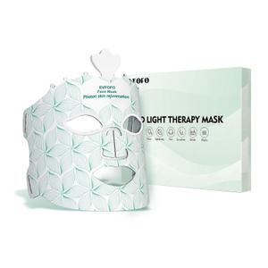 Red Light Therapy for Face, Light Therapy Mask for Firming, Wrinkles & Acne, Wireless Red & 850nm Infrared Light Silicone Mask, 7-Color LED Face Mask Portable for Use at Home & Travel, Green