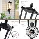 Dusk to Dawn Outdoor Wall Lights 2 Pack, 20" Large Front Porch Lights Outdoor Waterproof with Clear Glass, Black Exterior Mount Sconce Outside Lighting for Garage Porch House, OS-OD2615-1HM-2PK
