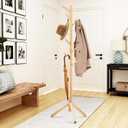 WANGMUXIA Coat Rack, Freestanding Coat Rack with 8 Hooks and 3 Adjustable Size Tree Coat Racks for Bedroom, Hallway, Entrance, Office, for Hats, Coats, Scarves, Handbags