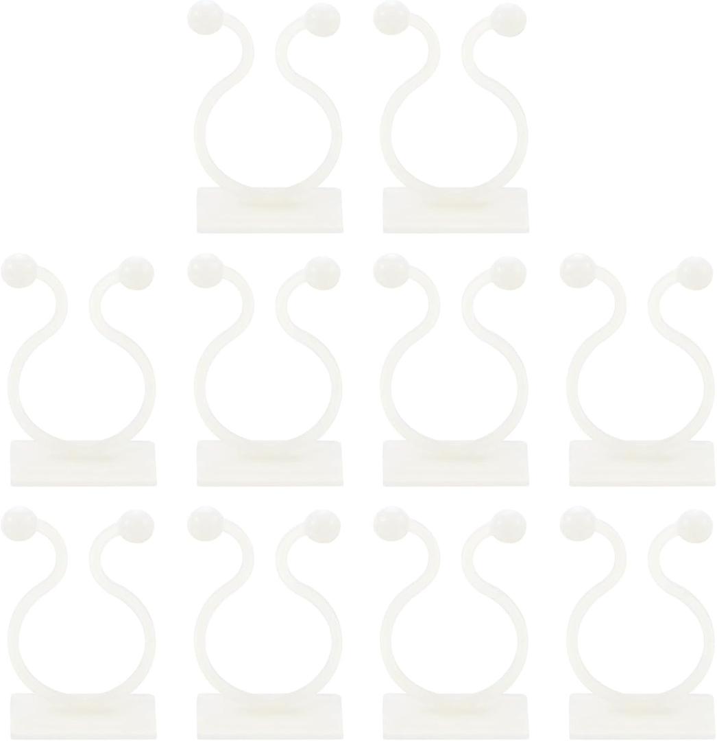 Uxcell 100Pcs Plant Climbing Wall Fixture Clips, Plant Fixer Self-Adhesive Hooks Wire Fixing Supporting for Indoor Outdoor Decoration and Cable Wire Fixing (White, 16.2mm/0.64")