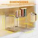 Pull Out Spice Rack Organizer for Inside Cabinet, 2 Tier Spice Rack Spice Organization for Cabinet 6 Height Adjustable, Seasoning Organizer, 9.2"W x 10.4"D x 9.8"H (Also for Cabinet with Lip)