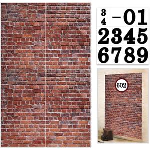 Brick Wall Party Backdrop, Wall Decoration, Curtains Door, Old Red Brick Wall Party Backdrop, Holiday Party Supplies Christmas Halloween Decoration 78.7"x 49.2" Inch