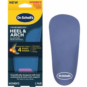 Dr. Scholl's Heel & Arch All-Day Pain Relief Orthotic Insoles,  Length Shoe Inserts, Women Size 6-10, 1 Pair