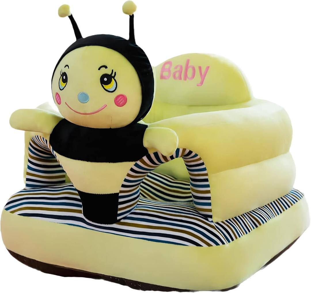 Baby Support Seat, Cute Baby Sofa Chair for Sitting Up, Comfy Plush Infant Seats (Honeybee,W17.5 x H17.5)