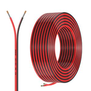 20 Gauge 2 Conductors 30FT Electrical Wire, Red Black Cable, Flexible Low Voltage PVC Copper Clad Aluminum Extension Cord for Car Speaker Wire, LED Wire,Lamps Lighting,Residential Wiring 12V/24V DC.