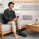 Portable Air Compression Ankle and Foot Massager with Heat for Pain Relief and Circulation, Smart Timer, Cordless Foot Massager for Neuropathy, Gifts for Mom Dad Men Women (Size 6 to 10,1PC)