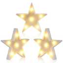 clothmile 3 PCS LED Night Light LED White Star Night Light Can Be Hung on The Wall Kids Room Light, Suitable for Birthday Party Holiday Decoration Baby Room Nursery Decoration