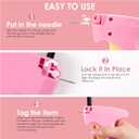 Stitch Gun for Clothes - Handheld Stitch Gun Quick Clothing Fixer - Tagging Gun - Includes 6 Needle, 1000 Black Fasteners & 1000 White Fasteners (Pink/Orange)