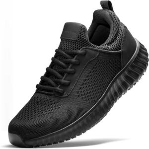 Bruno Marc Men's Non Slip Work Shoes Walking Zapatos Trabajo Black & Lightweight Sneakers Food Service Chef Kitchen Restaurant (8.5)