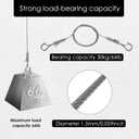 2 x 4 Pcs Adjustable Picture Hanging Wire Kit, 3.48FT Stainless Steel Heavy Duty 66lbs (30kg) Rope 1.5mm with Spring Snap Hooks, Tool Free for Mirrors, Frames, Canvas, Wall Art