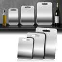 3 PCS 304 Stainless Steel Cutting Board For Kitchen, Meat Cutting Board, Edge Smoothing, Food Grade Stainless Steel, Easy To Clean, Kitchen Tool(S+M+L)