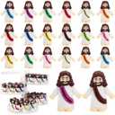ysofun 60Pcs Mini Jesus Figurines Easter Egg Stuffers Gift,Religious Sunday School Toys