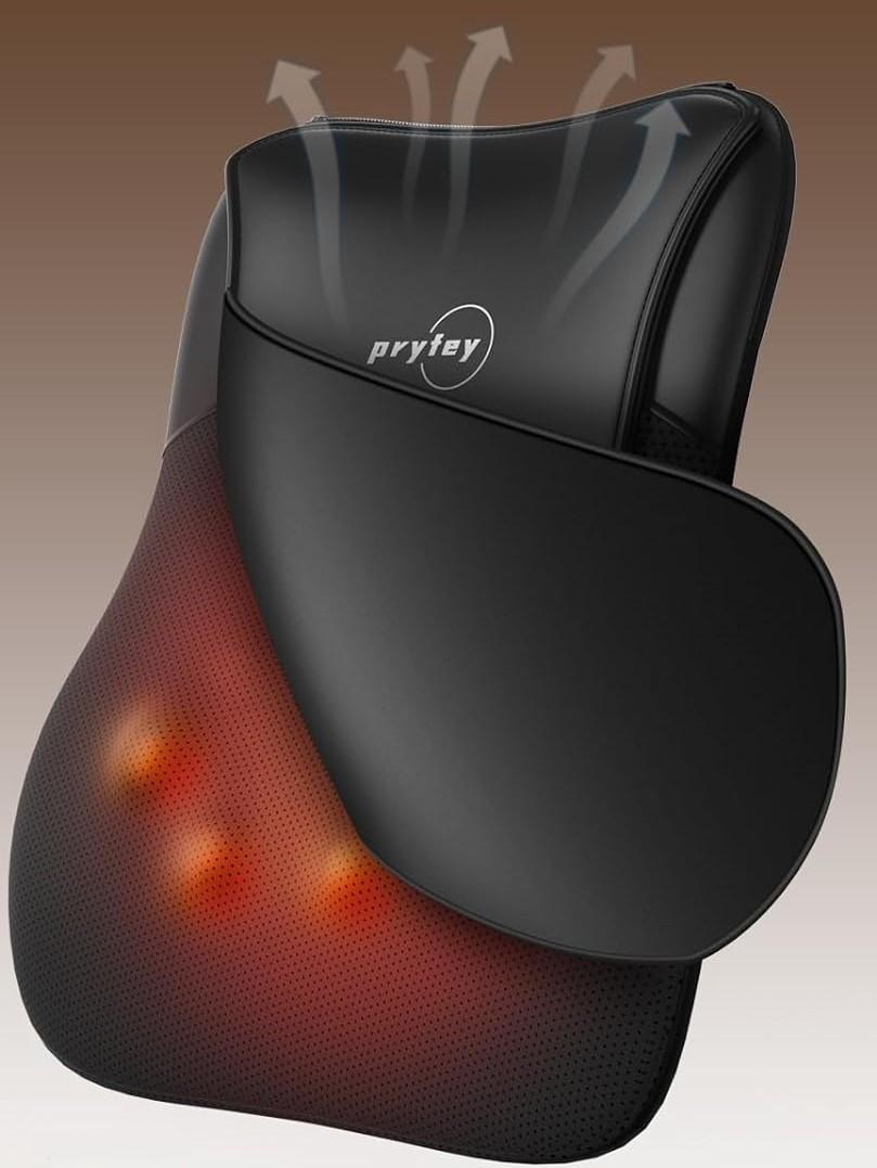 Back Massager, Rolling Up and Down Back Massager with Heat, Back Massage 4D Kneading for Pain Relief Deep Tissue, Ultrathin Shoulder Massager Mother's Day Gift for Women Men Parents