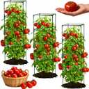 3 Pack Square Tomato Cages for Garden, 59 Inch Tall Heavy Duty Metal Tomato Plant Support Trellis, Adjustable Large Tomato Stakes for Outdoor Pots Climbing Plants, Vegetables, Cucumber