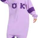 NAITOKE Adult Animal Onesie Halloween Costume Cosplay One-Piece Pajamas Women Man Teens (Small, Purple)