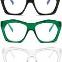 Viseng 3 Pack Oversized Frame Design Women's Reading Glasses, Blue Light Blocking Computer Reader +1.5