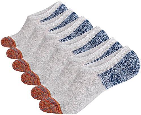 JOYNÉE Men's 6 Pack Casual Cushion Anti-Slid Cotton No Show Socks with Silicone