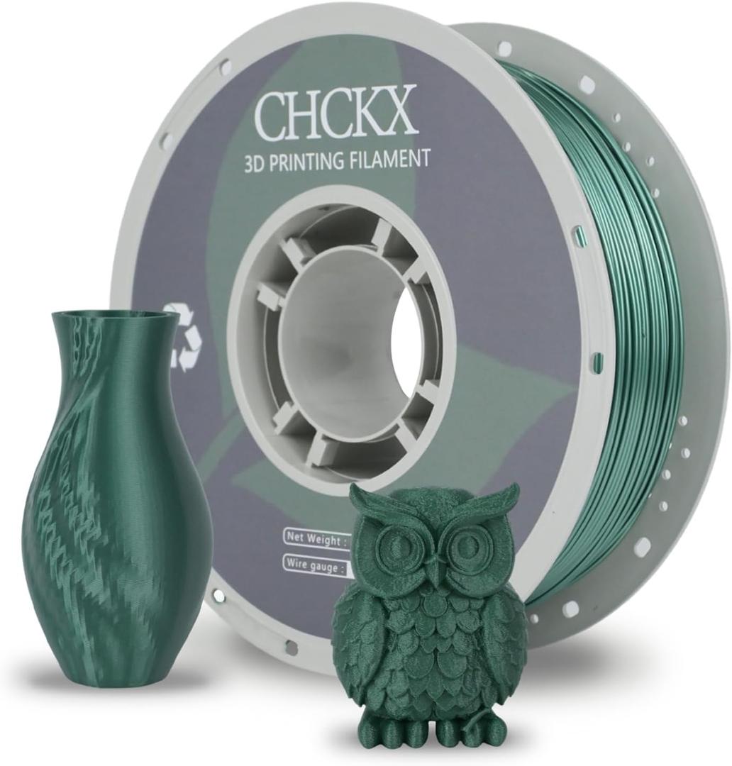 PETG 3D Printer Filament, Dimensional Accuracy +/- 0.03 mm, 1kg Spool(2.2lbs), 1.75 mm Fit for Most 3D PrintersMetallic Eye Green