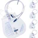 Catheter Bags for Men and Women 2000mL Urinary Drainage Bags, Enhanced Anti-Reflux Drip Chamber, 48 Thickened Tube, Adjustable Clips & Hanging Hook (A-2000mL-5PACK)