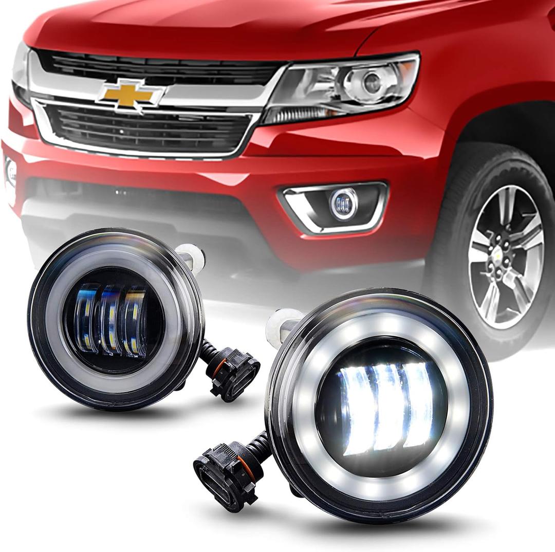 Tecoom LED Fog Lights Compatible with Chevy Colorado Silverado Camaro Tahoe/ Suburban Avalanche/ Ford Escape Mustang, Bumper Fog Lamps [Only Fit Model with 2 Same Fog light]