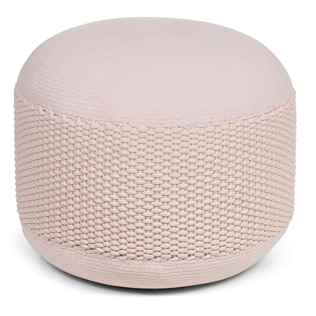 BIRDROCK HOME Outdoor Pouf Ottoman | Hand Woven Waterproof Foot Stool with Bead Bag Filling | Boho Foot Rest for Patio, Living Room, Porch & Outdoor Seating | Lightweight, Soft Stuffed Chair | Natural