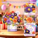 Birthday Cards, Happy Birthday Cards with Music & Lights, Daisy and Yellow Rose, 10 Inch Life Sized Forever Flower Bouquet Greeting Card Gifts for Wife Women Mom Grandma Sister