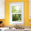 Vinyl Single Hung Sliding Window, 24" x 38" Household Window with Double-Pane Insulated Tempered Glass, White Energy-Efficient Soundproof Window for House, Mobile Home