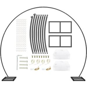 LANGXUN 9.5ft Large Size Black Metal Balloon Arch Kit - Birthday & Wedding Decoration, Graduation & Event Party Supplies, Baby Shower Photo Background