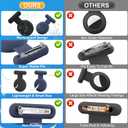 3 x Waterproof Holder Compatible with AirTag for Kids (2 Pack), Hidden Case with Pin, GPS Tracker Clip Compatible with Apple Air Tag, Suitable for Toddlers, Children, Elderly, Clothing, Backpack, Luggage (Black/Navy Blue)