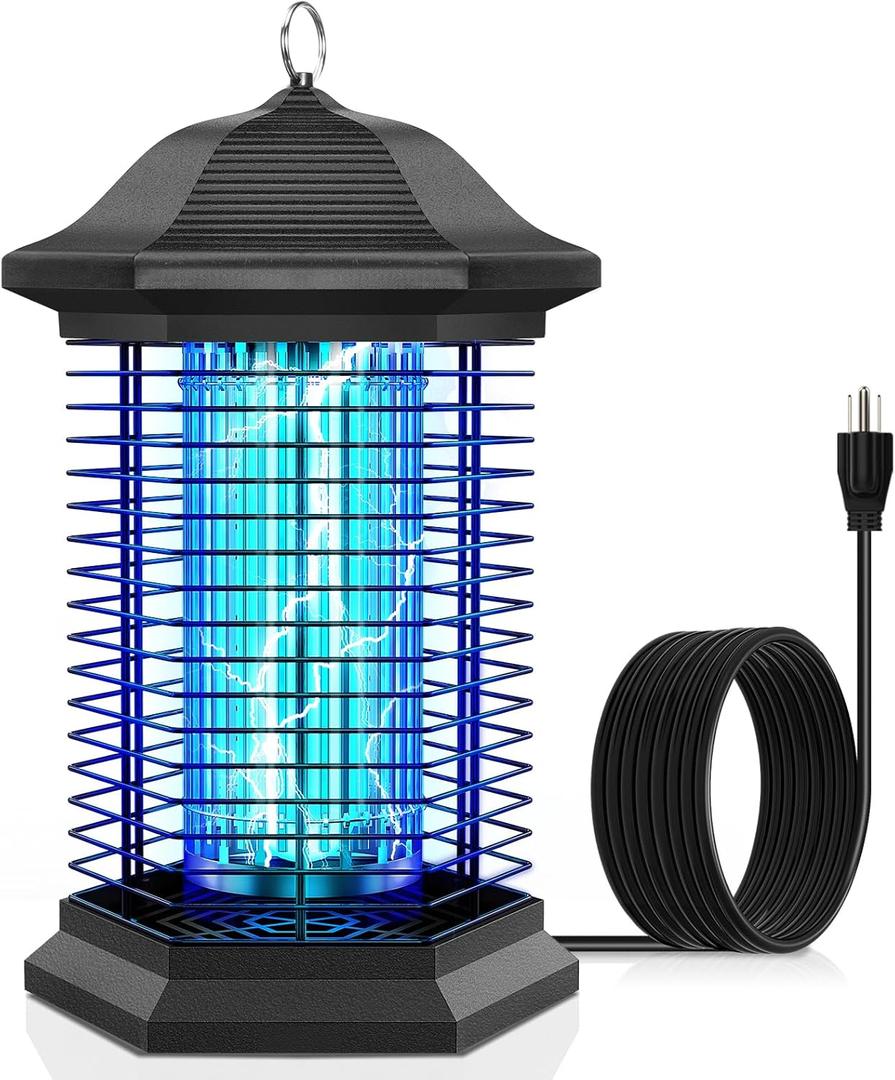 Bug Zapper for Outdoor & Indoor, Mosquito Zapper Upgraded 3 Mosquito Control Technologies, 2 Safety Protection Technologies, Insect Control Efficiency of 99.99%, Perfect for Backyard Patio Home