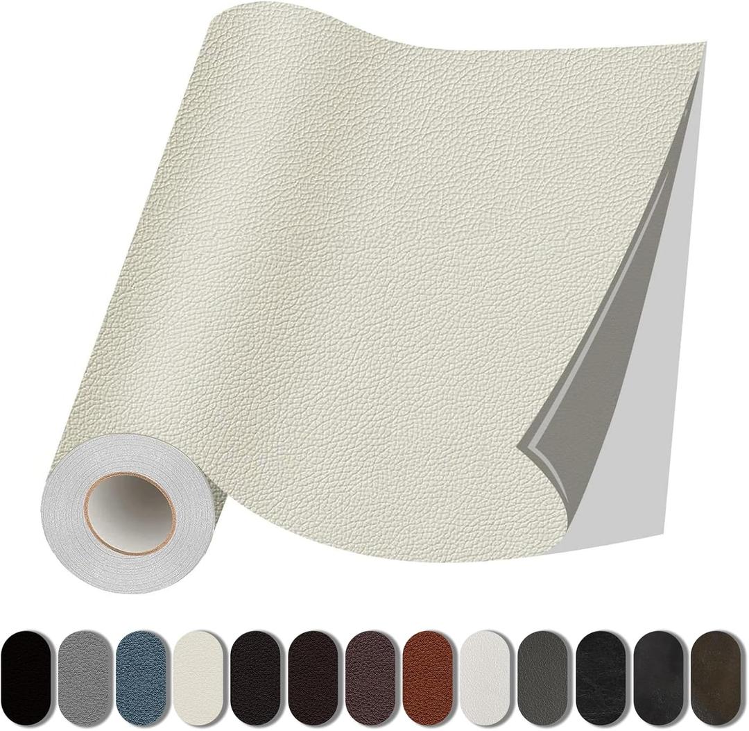 Leather Repair Patch, Self Adhesive Leather Repair, Large Vinyl Patch Tape for Couches, Furniture, Car Seats, Cabinets, Wall, Handbags Beige, 3.5X79 Inch