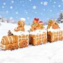 Rileryan Christmas Gingerbread Man Train Figurines Decor Gingerbread Village Accessories Christmas Indoor Fireplace Table Centerpieces Home Kitchen Decorations Gifts