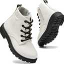 Daclay Kids Girls' Boots Children's Boots Outdoor Boots Girls' Plush Short Boots Boys Boots 4 Toddler, White Size 37