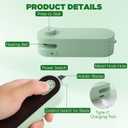 2 in 1 Bag Cutter and Sealer, Mini Bag Sealer with Cutter, USB Rechargeable Bag Sealer, Portable Bag Resealer for Plastic Bags Snacks & Food Storage (White)