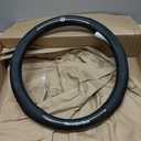 New Fit Be Leather Steering Wheel Cover,Stylish Nappa Leather Carbon Fiber Texture Protector,Non-Slip,Universal 15inch Compatible with Mercedes Benz Accessories (Old -Black)