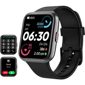 Tensky Smart Watch for Men/Women Android & iPhone, Alexa Built-in, 1.8" Touch Screen Fitness Tracker with Answer/Make Calls, 3ATM Waterproof Heart Rate/Sleep/SpO2 Monitor, Pedometer, 100+ Sport Modes